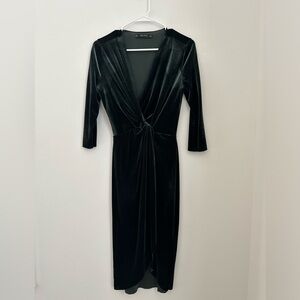 Zara - green velvet dress